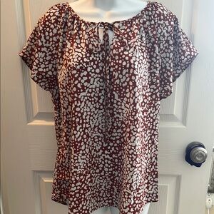 Chic Brown and White Blouse for Versatile Style